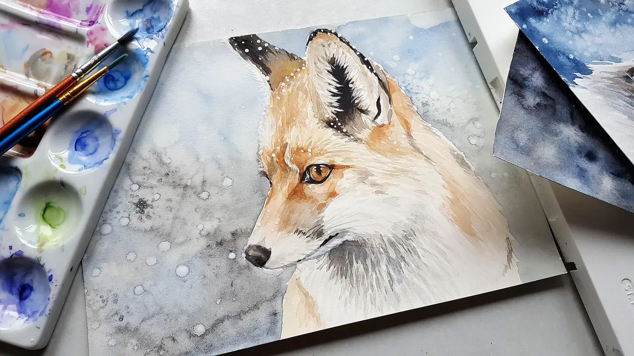 animal, fox, nature, painting, art, colors, brushes, watercolor, fox, fox, fox, fox, fox, painting, painting, painting, painting, watercolor, watercolor